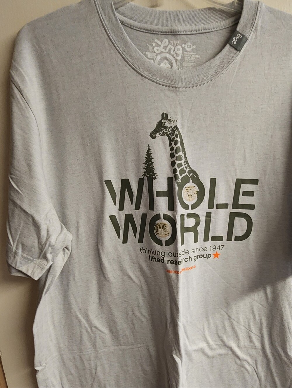 LRG Light Gray 'Whole World' Giraffe Graphic Tee